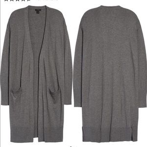 Grey halogen open front cardigan